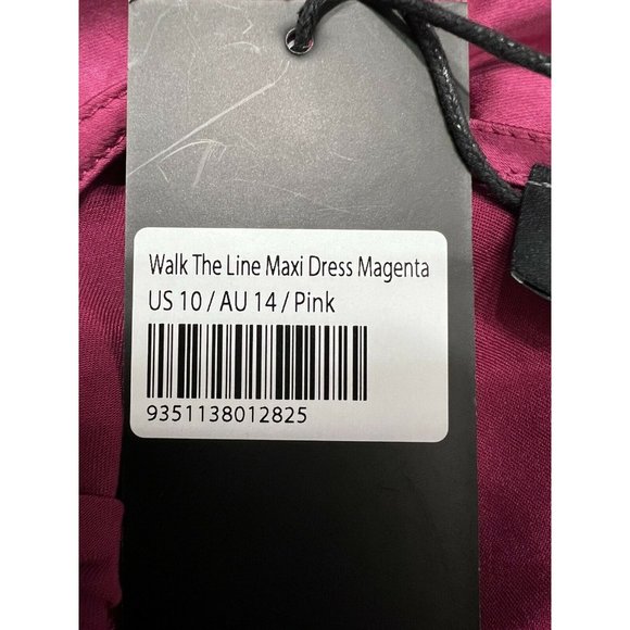 Bridesmaid Lioness Slip Dress 10 XL Magenta Cowl Neck Long Front Slit Sexy Maxi - Picture 9 of 11